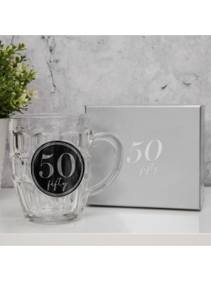Халба за бира с 3D с надпис - "50" с обем 568мл.