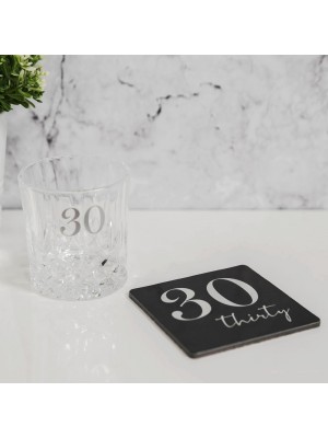 Чаша за уиски с 3D надпис - "30"