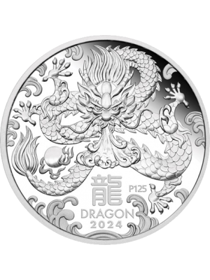 Сребърна монета "Лунарен календар, Година на Дракона - 2024", 1 Oz